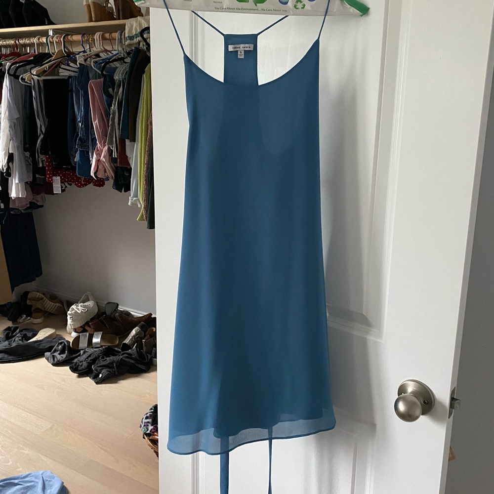 naked zebra blue mini dress